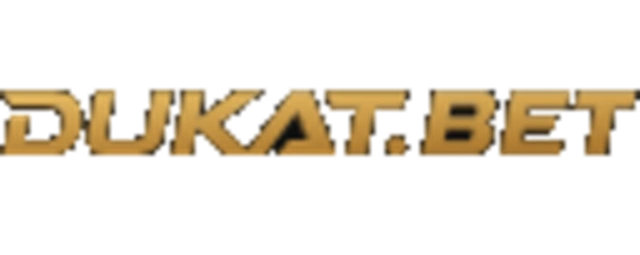 Dukat.Bet kaszinó arany logója sötét háttéren
